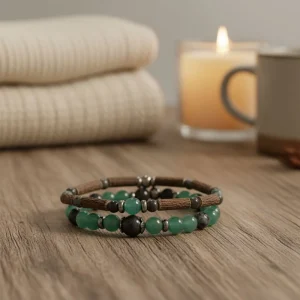X22 | Гривна с авантюрин и лабрадорит Просперитет, растеж, кожен обрив healthy & jewelers